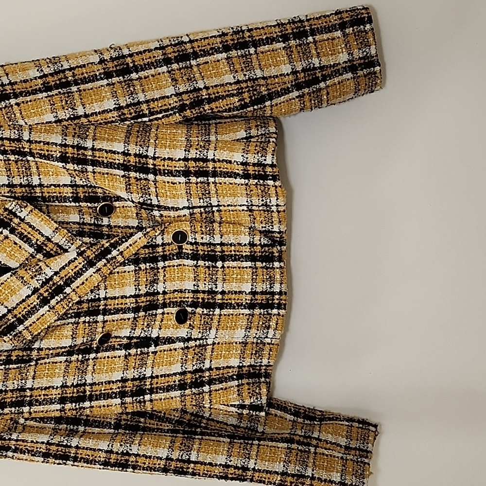 Lord & Taylor Vintage Plaid Double-Breasted  Tweed Blazer Jacket Size 4 - Picture 4 of 16